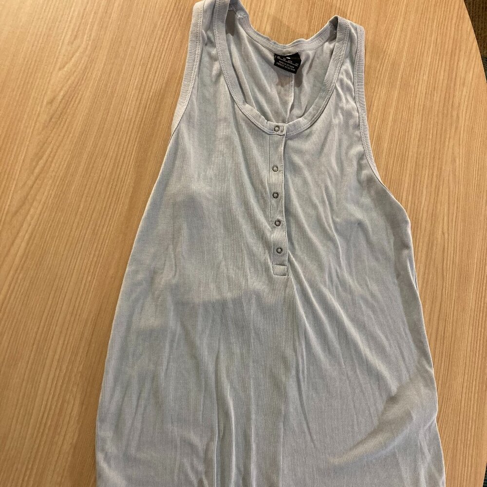 Nike Light  Blue Ribbed Workout Tank Top XS Xtra Small Dri Fit  Racer Back GUC